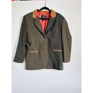 Vintage 90s The Limited Two Tone Plaid Blazer Sport Coat Womens Large Wool